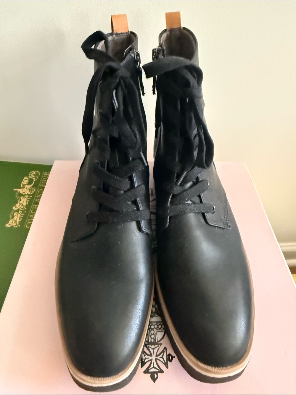 Dr. Scholl's Lace-Up Faux Leather Ankle Boots